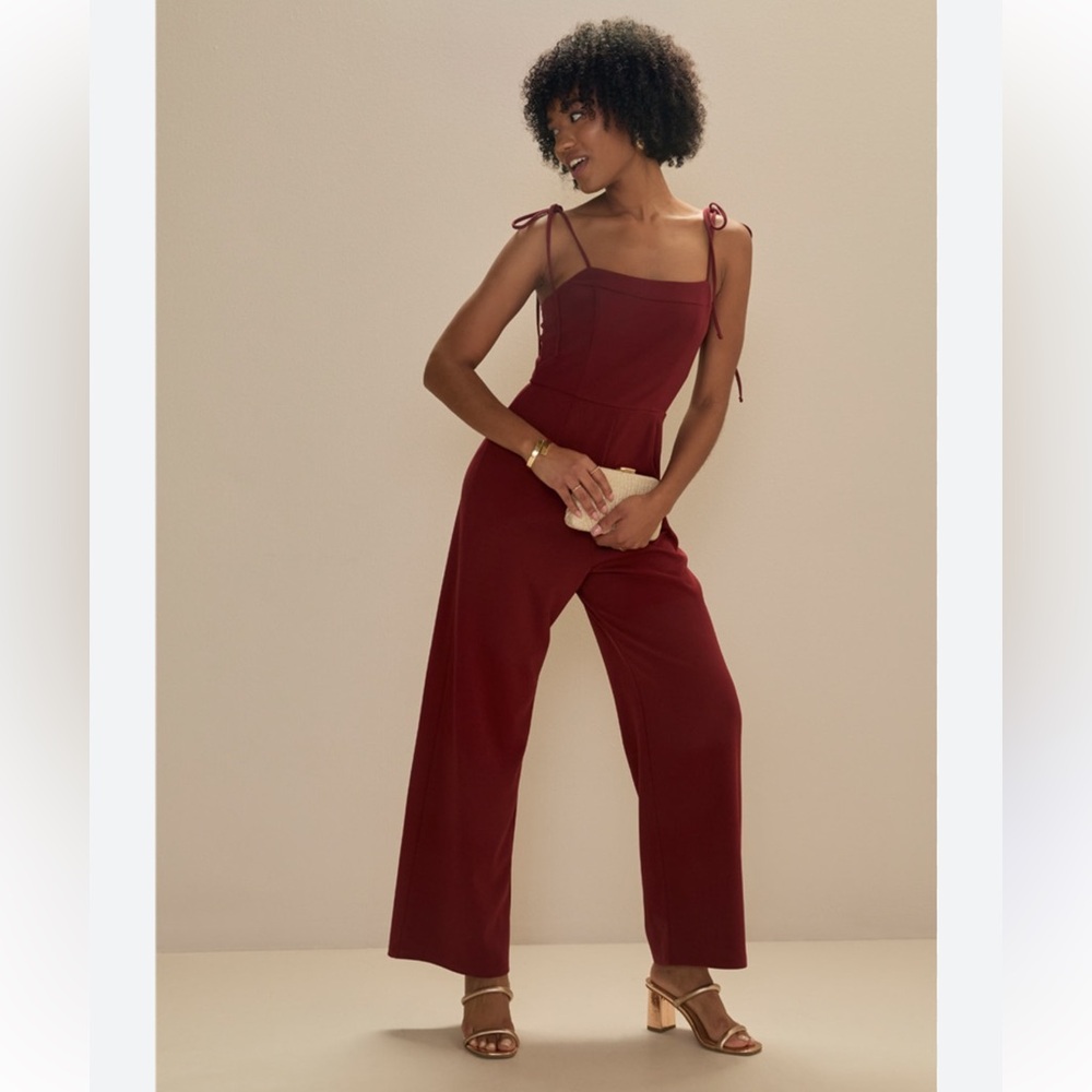 Francesca's Collections Burgundy Jumpsuit